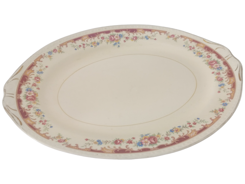 Homer Laughlin Platter Eggshell Georgian Red 13.5" Length Vintage USA C42 N5 - Picture 11 of 19