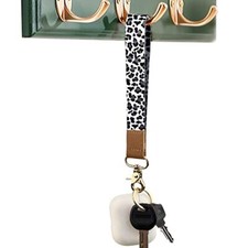 Wristlet Keychain for Women and Men Key Chain Holder Wrist Snow Leopard