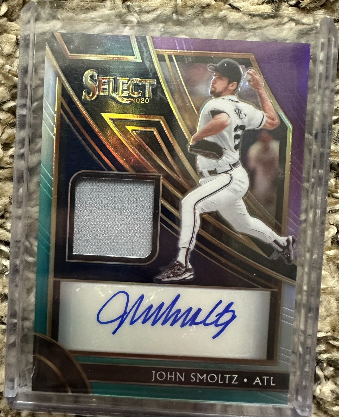 2020 Select Baseball Tri-Color John Smoltz Game Used Jersey Auto #12/29 Braves view 1