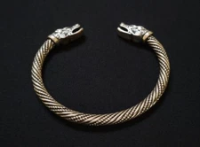 Viking Wolf Head Torc Bracelet