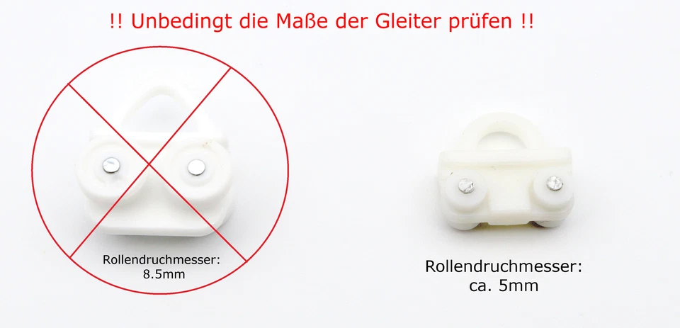 24x Gardinen Gleiter Rollen passend für IKEA KVARTAL Schienensystem - B Ware - - Bild 2 von 4