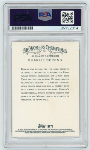 CHARLIE BERENS Signed 2022 Topps Allen & Ginter Card #281 Inscribed CRIPES!- PSA - Picture 2 of 2