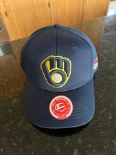 New OC Sports Milwaukee Brewers MLB Youth Baseball Hat Navy Adjustable Strap