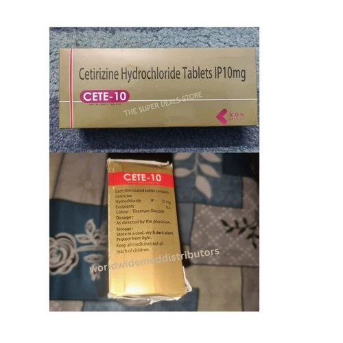 500+ 100(free) Tablets- Cetirizine Hydrochloride 10mg -Total 600 - OTC- Exp.2027