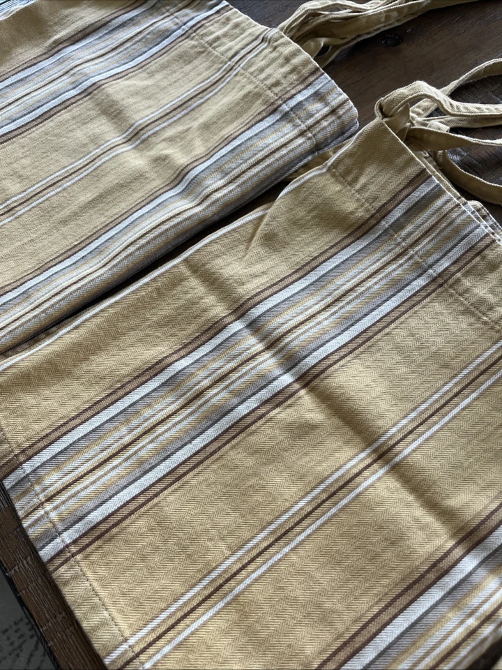 "3 cenefas de granero de cerámica de colección con lazos, 43x12,5"" dorado, marrón, marfil, rayas grises" Foto 3 de 4