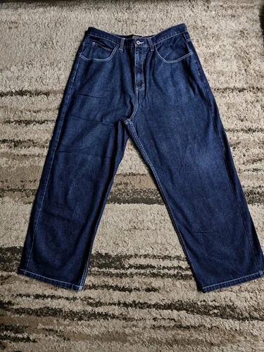 Southpole Men's Blue Dark Wash Baggy Fit Denim Jeans 36w