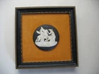 Vintage Wedgwood Black Jasperware Wall Plaque Framed medallion F68 England