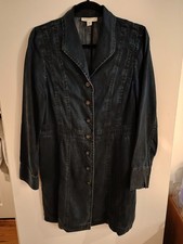 Coldwater Creek Button Down Chambray Denim Dress 100 Tencel Lyocell Sz 8