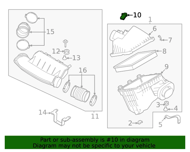Nuevo Genuino Infiniti Volumen Flujo de Aire 226807131R OEM Foto 3 de 4