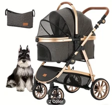 Kenyone 3 in 1 Pet Stroller Luxury Large Carrier for Medium Small Dogs Cats