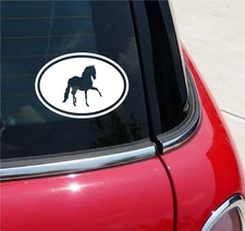 Euro Andalusian Horse Graphic Decal Sticker Car Wall Oval NOT Two Colors