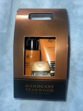 MAHOGANY TEAKWOOD Travel Gift Set Bath  Body Works Mist, Cream  Hand Sanitizer