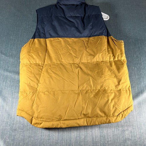 St John's Bay Men's Vest Size M Yellow Blue Puffer Colorblock Quilted Zip Jacket - Picture 7 of 10