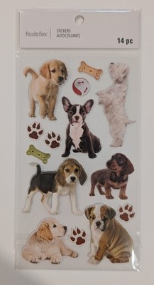 Dogs Puppies Pets Different Breeds Scrapbooking Stickers by Recollections 