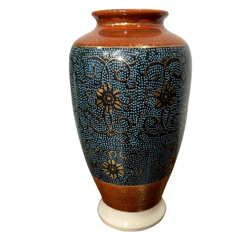 Antike Satsuma Blumenvase japanische Handarbeit gestempelt Shimazu Keramik 1890-1920 - Bild 6 von 6