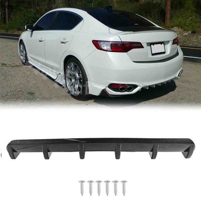For Acura ILX TLX TSX Carbon Rear Bumper Lip Diffuser 6-Fins Spoiler Splitter