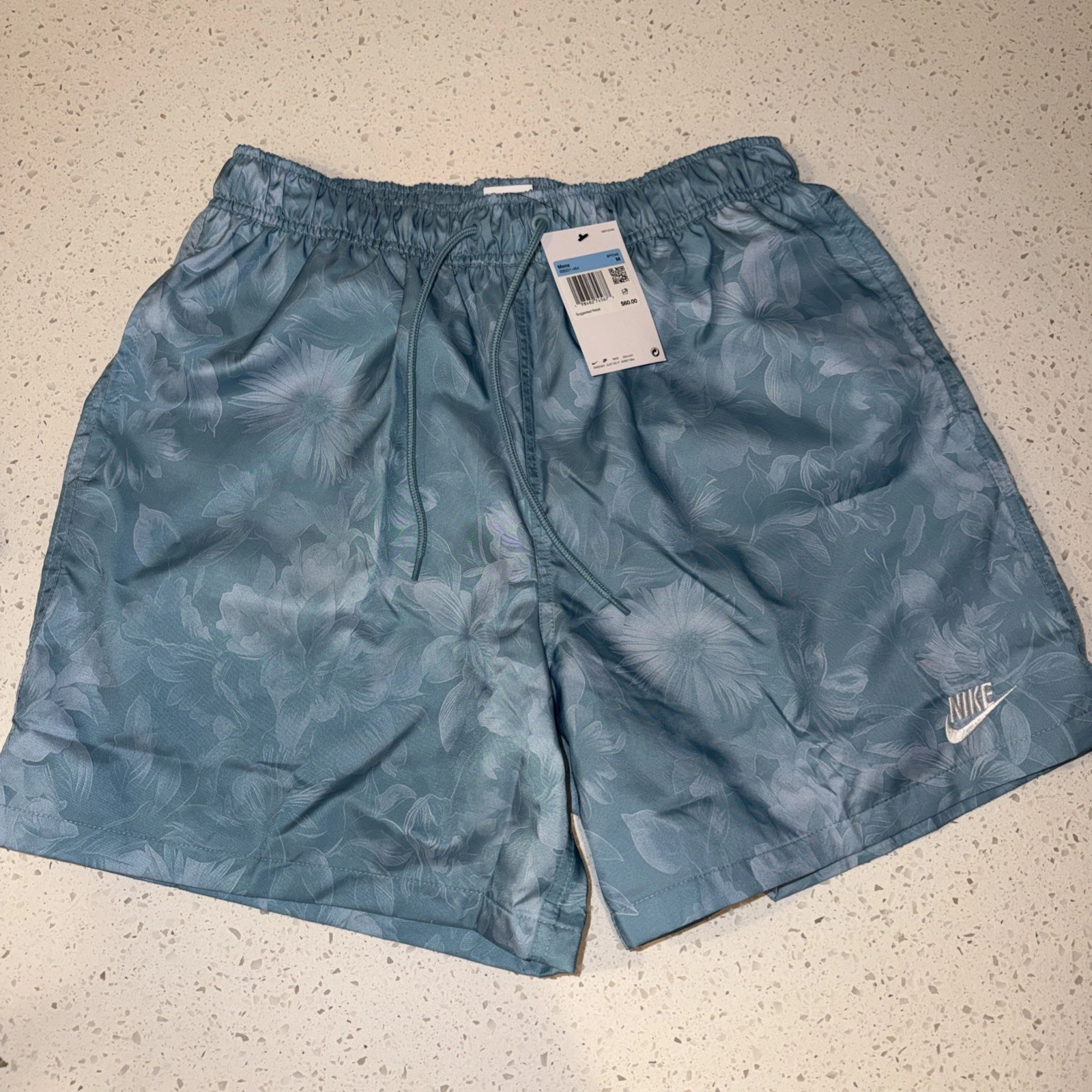 Nike Club Flow Mesh Lined Ocean Blue Woven Shorts TRBL Sz Medium IB8551-464
