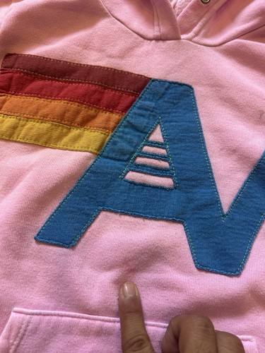 AVIATOR NATION Logo Pullover Hoodie Kids' Size 14 Pink AS IS check - Picture 3 of 6