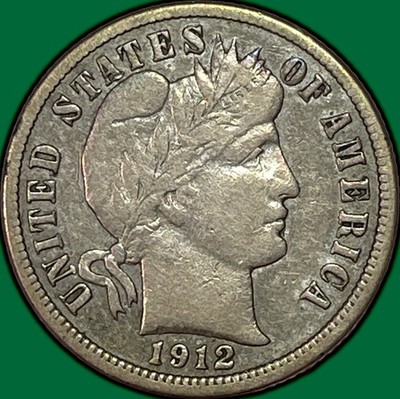 1912-S Barber Dime Extremely Fine XF Coin #40359