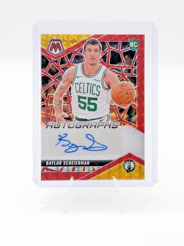 2024-25 Panini Mosaic Baylor Scheierman Choice Red Yellow Fusion Rookie Auto