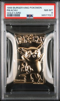 PSA 8 NEAR MINT POKEMON BURGER KING GOLD CARD 1999 PIKACHU ✨POP