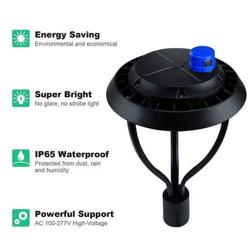 60W LED Post Top Light Dusk To Dawn (DLC ETL Listed) Circular Street Area Light - Picture 6 of 11