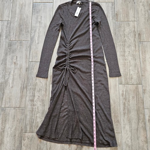 Michael Stars Dress Women’s L Ilia Ruched Tie Maxi Java Thermal Stretch NWT Cozy - Picture 3 of 12