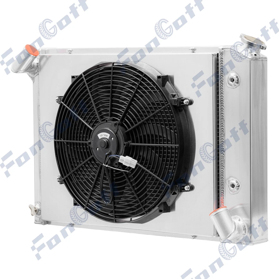 Ventilador de cubierta de radiador de 4 filas para Chevy Corvette Big Block 1966-1968 7,0 L 427 V8 Foto 4 de 4