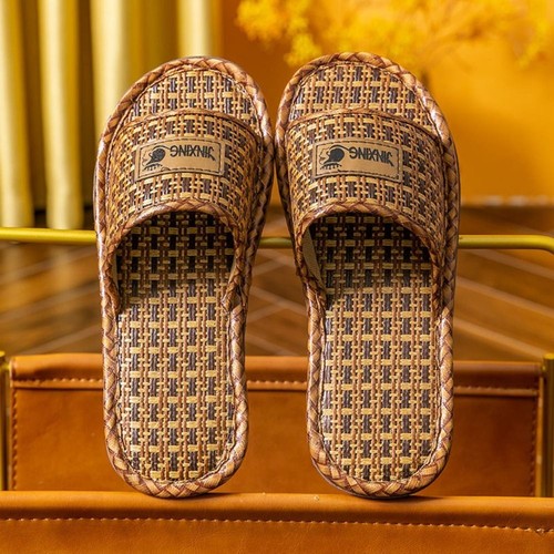 1 Pair Rattan Sandals Breathable Linen Slippers Straw Woven Slippers Indoor - Picture 3 of 17