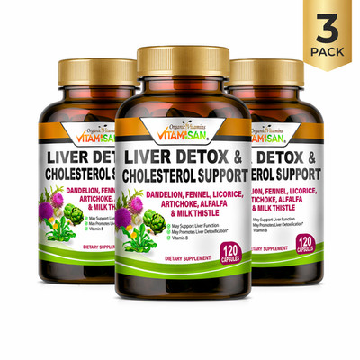 360 Capsules liver clean and detox 120 each chardon de marie Cardo Mariano  