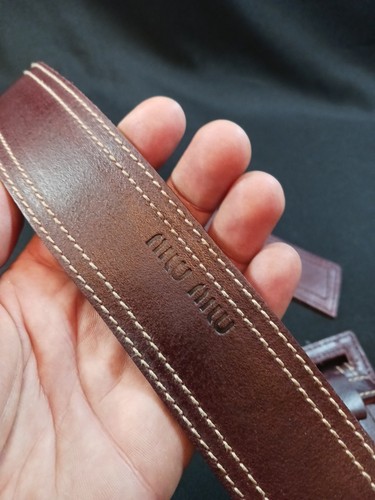 MIU MIU size 34 Burgundy leather belt Wide EXCELLENT CONDITION RARE! - Picture 3 of 11