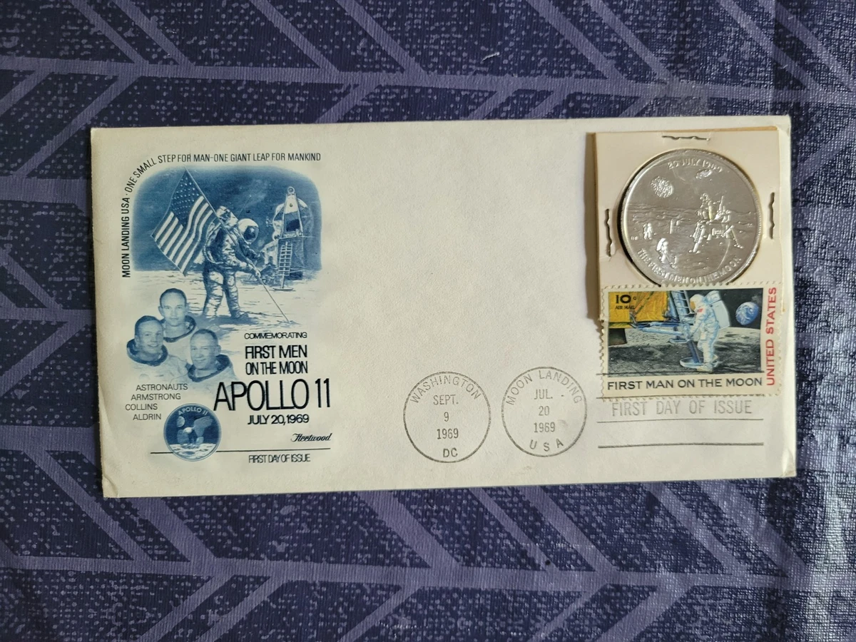 First Man On The Moon Stamp In Apollo Exploration Mission