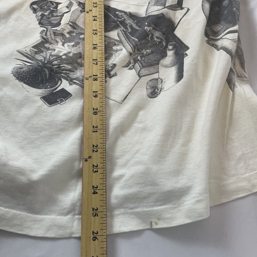 Vintage M.C Escher Art T-Shirt Large White Single Stitch 1989 Double Sided 80s - Picture 13 of 13