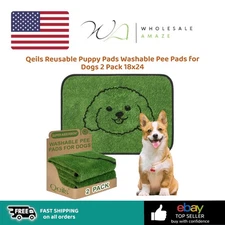 Qeils Reusable Puppy Pads Washable Pee Pads for Dogs 2 Pack 18x24