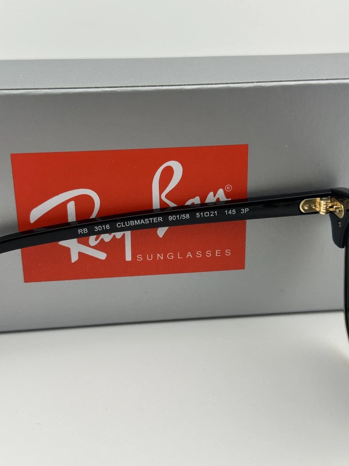 Ray-Ban Clubmaster Classic RB3016 51mm Polarized Sunglasses - Black / Green Lens - Image 2 of 4