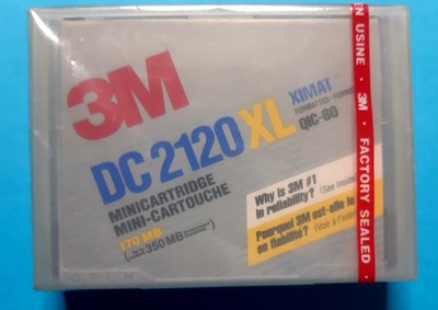 3M DC2120XL 170MB/350MB QIC-80 Ximat Formatted Mini Data Cartridge NEW/SEALED