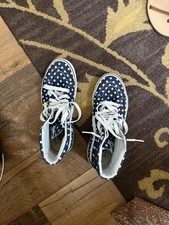 Vans Sk8-Hi Navy White Polka Dot Skate Shoes Women’s Size US 8 EU 38.5 Men’s 6.5