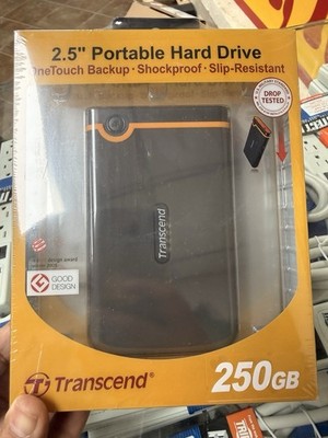 Transcend StoreJet 25M 250GB 2.5'' USB 2.0 Shockproof External HDD Black Orange