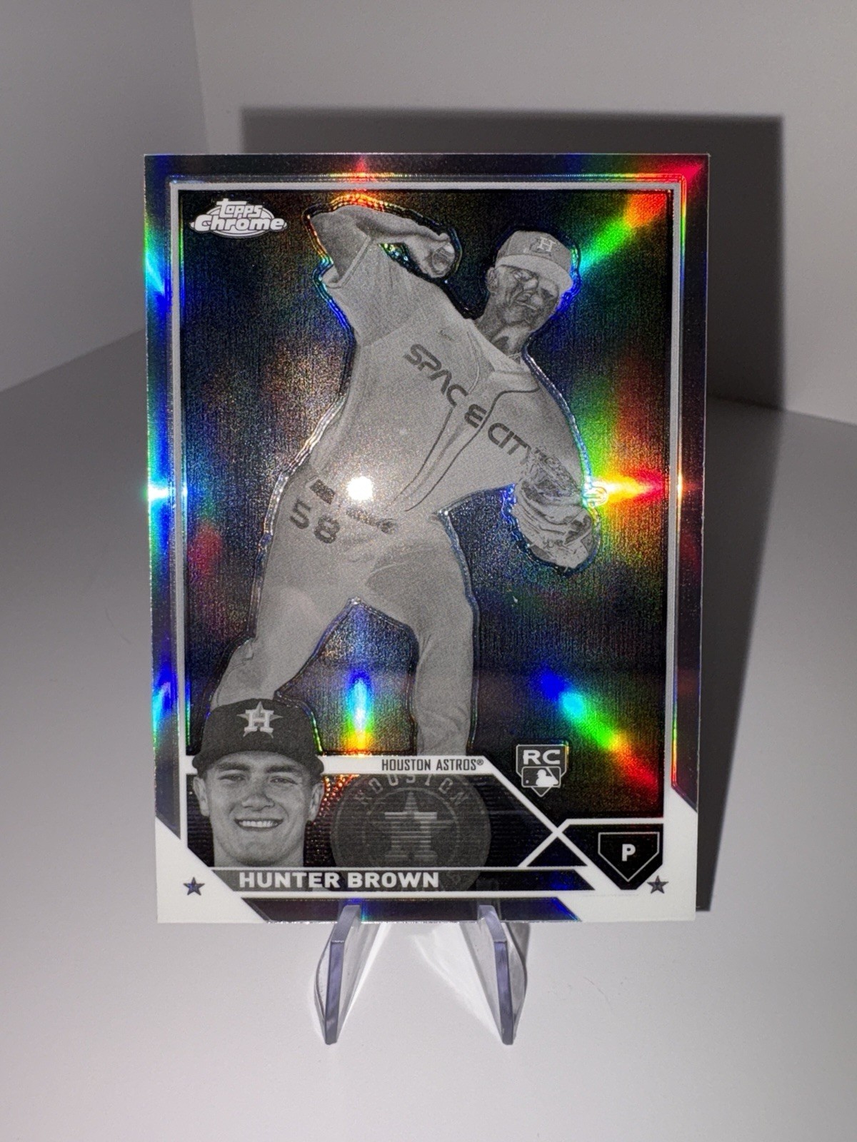 HUNTER BROWN Topps 2023 Chrome Negative Refractor Rookie Astros #197