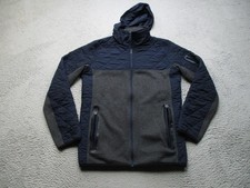 Burton Dryride MB Pierce Fleece Jacket Mens Small Blue Colorblock Hooded Zip