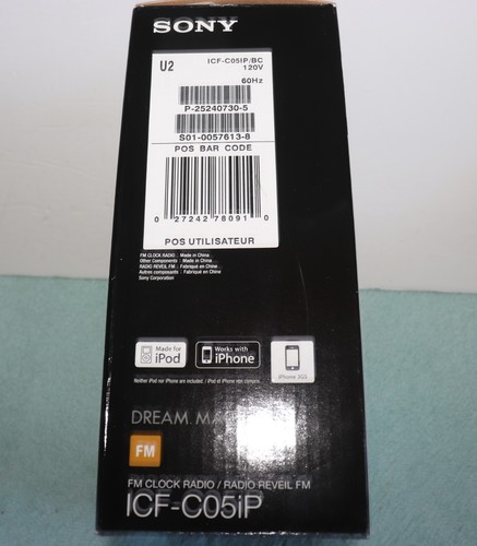 SONY “Dream Machine” Alarm Clock. FM iPhone iPod Dock. ICF-C05iP - Picture 6 of 7