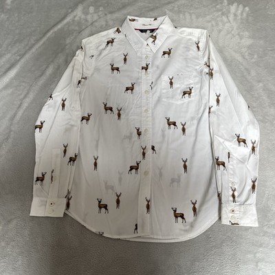 Joules x Lucie Hirschmuster Shirt Damen weiß Größe 6 Baumwolle Knopfleiste
