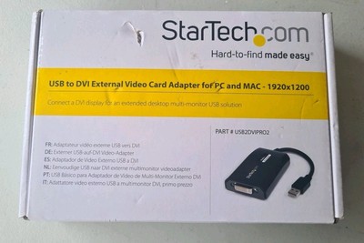 Startech USB auf DVI externe Grafikkarte Adapter für PC und Mac 1920 x 1200 +VGA
