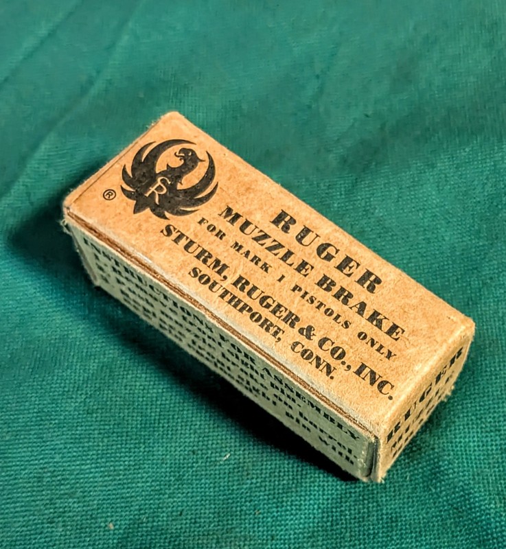 Old  Factory Box For Ruger Model Mark I Muzzle Brake from  Southport Conn