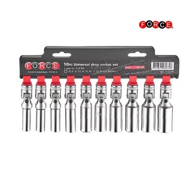 3/8'' Zoll Stecknuss Satz mit Kardangelenk 10 tlg 6 Kant 10 19 mm Langnüsse