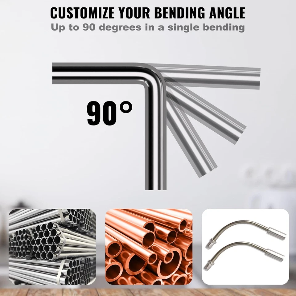 Kit Piegatubi per Curvatura Angolazione Di Piegatura 90° Con 7 Matrici 1/4 a 7/8 - Immagine 4 di 4