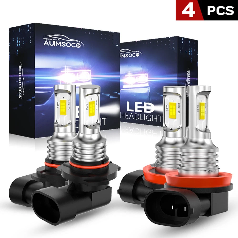 9005+H11 LED Headlight Super Bright Bulbs Kit 6500k White 330000LM High/Low Beam