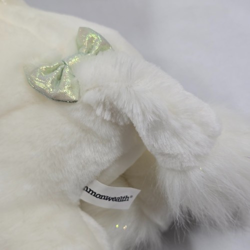 Commonwealth White Unicorn Pastel Rainbow Yarn Mane Shiny Plush Vintage 2001 NEW - Picture 7 of 8