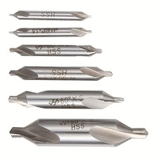 Zentrierbohrer Set aus HSS 6 St&uuml;ck 1 mm - 1.5 mm - 2 mm - 2.5 mm - 3 mm -5 mm