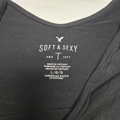 Flowy Cold Shoulder Womens Top L Aeropostale Soft & Sexy Black - Picture 3 of 7